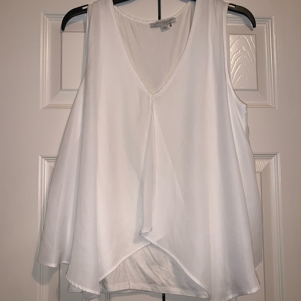Green Envelope white Sleeveless Top